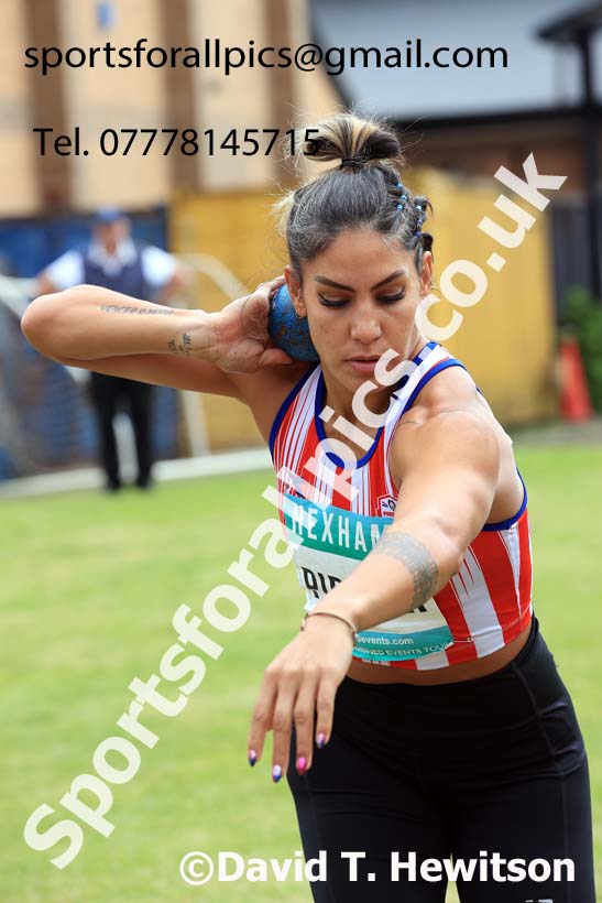 Womens Heptathlon Shot Putt, 2024 EAP International Combined events, Hewcham, Northumberland.  Photo: David T. Hewitson/Sports for All Pics